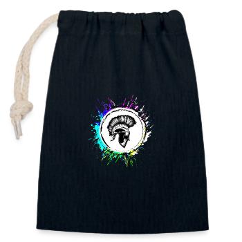Spartan Helmet - Closable cotton gift bag (14x20cm) - navy - Front