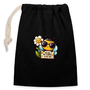 Seductive Honey Bee #2 - Closable cotton gift bag (14x20cm) - black - Front