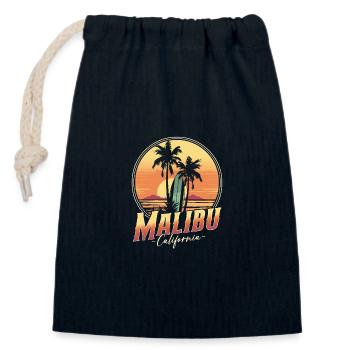 Malibu Kalifornien - Verschließbarer Geschenkbeutel aus Baumwolle (14x20cm) - Navy - Vorne