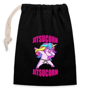 Jiu Jitsu Selbstverteidigung - Verschließbarer Geschenkbeutel aus Baumwolle (14x20cm) - Schwarz - Vorne