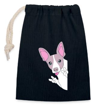 Rat Terrier - Verschließbarer Geschenkbeutel aus Baumwolle (14x20cm) - Navy - Vorne