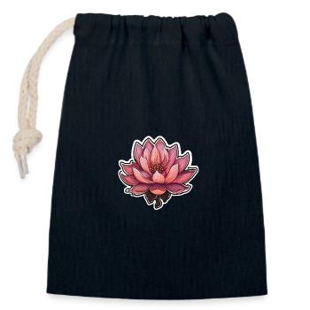 Lotus - Verschließbarer Geschenkbeutel aus Baumwolle (14x20cm) - Navy - Vorne