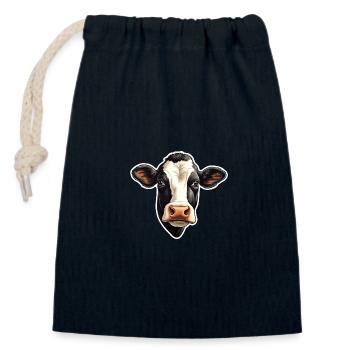Kuhkopf, schwarz-weiß geflecktes Holstein-Rind - Verschließbarer Geschenkbeutel aus Baumwolle (14x20cm) - Navy - Vorne