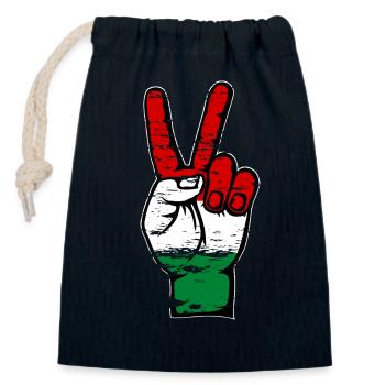 Ungarn Flagge Peace Symbol used - Verschließbarer Geschenkbeutel aus Baumwolle (14x20cm) - Navy - Vorne