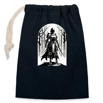Knights - Medieval Design - Closable cotton gift bag (14x20cm) - navy - Front