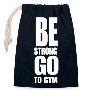 be strong - Verschließbarer Geschenkbeutel aus Baumwolle (14x20cm) - Navy - Vorne