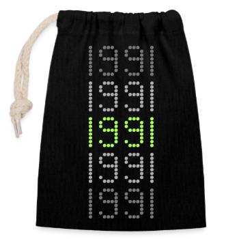 Style 1991 - Closable cotton gift bag (14x20cm) - black - Front