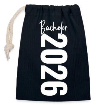 Baccalauréat 2026 - Sac cadeau en coton avec cordon (14 x 20 cm) - bleu marine - Devant