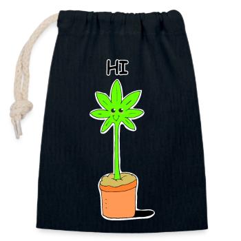 Niedliche Baby-Unkraut-Pflanze Hallo Hallo Lustige Schöne Karikatur - Verschließbarer Geschenkbeutel aus Baumwolle (14x20cm) - Navy - Vorne