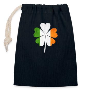 Irish Shamrock in Irish FLag Colors - Verschließbarer Geschenkbeutel aus Baumwolle (14x20cm) - Navy - Vorne