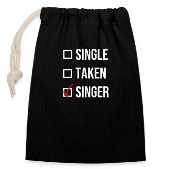 Single Taken Singer Gift Singer - Closable cotton gift bag (14x20cm) - black - Front