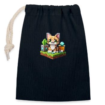 Pixel 4 Chat - Closable cotton gift bag (14x20cm) - navy - Front