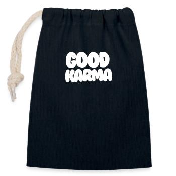 Good Karma White - Verschließbarer Geschenkbeutel aus Baumwolle (14x20cm) - Navy - Vorne