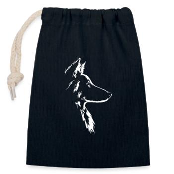 Langhaar Collie Hunde Hund Silhouette Wilsigns - Verschließbarer Geschenkbeutel aus Baumwolle (14x20cm) - Navy - Vorne