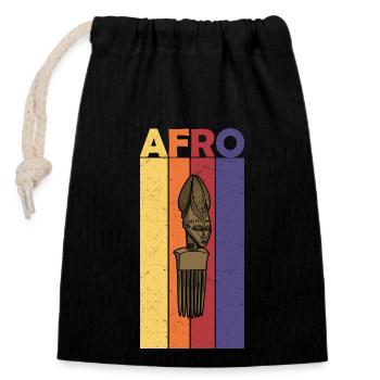 Pickaxe Hair Comb Africa Afro Gift Hairstyle - Closable cotton gift bag (14x20cm) - black - Front