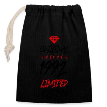 1992 Limited Edition - Closable cotton gift bag (14x20cm) - black - Front