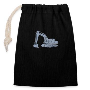 Baggerfahrer Silhouetten-Design - Für Baugerätefüh - Verschließbarer Geschenkbeutel aus Baumwolle (14x20cm) - Schwarz - Vorne