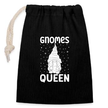 Gnome Costume Hommes Gnomes Reine Gnome - Sac cadeau en coton avec cordon (14 x 20 cm) - noir - Devant