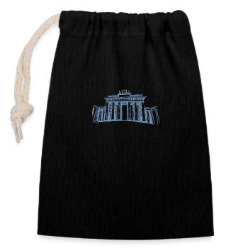 Berlin Brandenburger Tor - Verschließbarer Geschenkbeutel aus Baumwolle (14x20cm) - Schwarz - Vorne