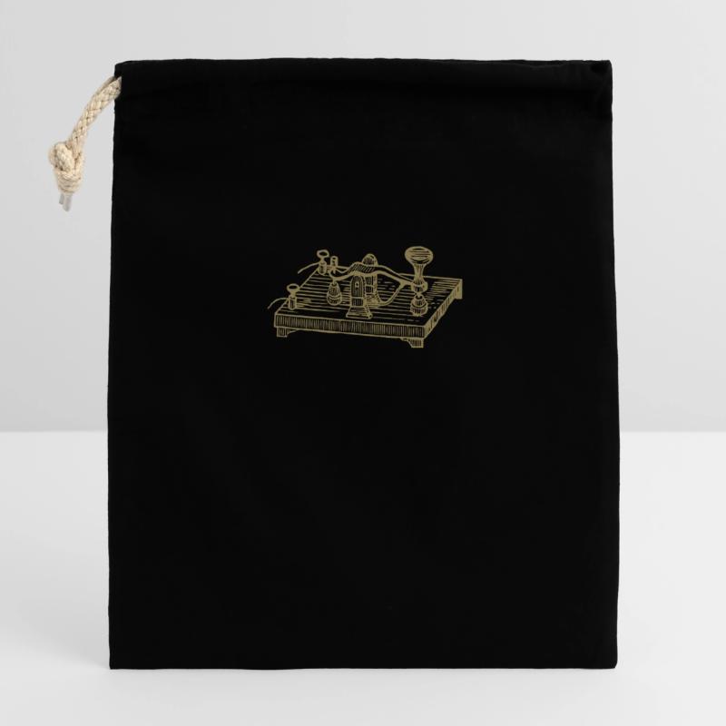 Vintage Morse Code Device, Retro Communication Closable cotton gift bag (14x20cm)