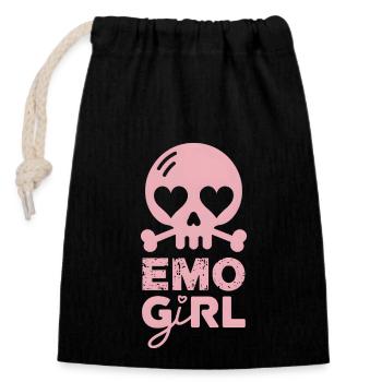 Emo Girl! - Verschließbarer Geschenkbeutel aus Baumwolle (14x20cm) - Schwarz - Vorne