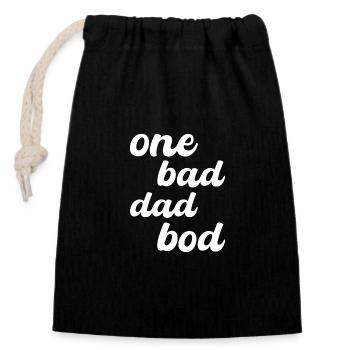 one bad dad bod - Closable cotton gift bag (14x20cm) - black - Front