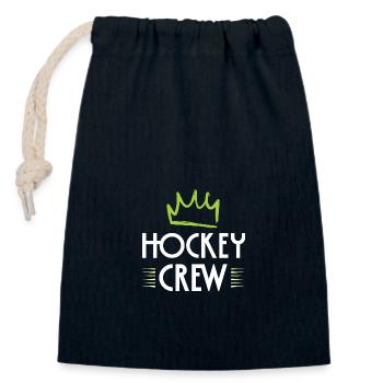 Équipe de hockey - Sac cadeau en coton avec cordon (14 x 20 cm) - bleu marine - Devant