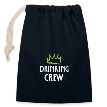 Drinking Crew - Closable cotton gift bag (14x20cm) - navy - Front