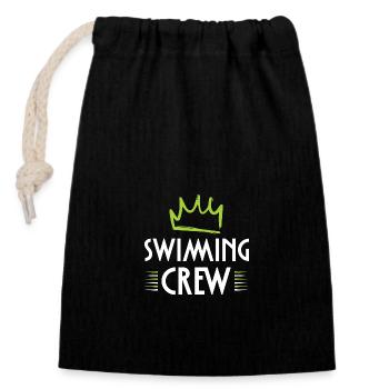 Équipage de natation - Sac cadeau en coton avec cordon (14 x 20 cm) - noir - Devant