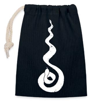 Eine flammende Schlange - Verschließbarer Geschenkbeutel aus Baumwolle (14x20cm) - Navy - Vorne