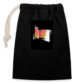 Myart5 - Sac cadeau en coton avec cordon (14 x 20 cm) - noir - Devant
