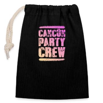 Cancun Party Crew Coloré - Sac cadeau en coton avec cordon (14 x 20 cm) - noir - Devant