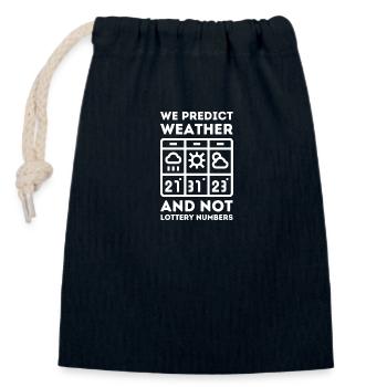 Jeu de mots météorologique pour météorologue - Sac cadeau en coton avec cordon (14 x 20 cm) - bleu marine - Devant