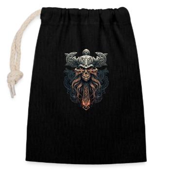 Wikinger Hammer Nordmann Design für Vikings Fans - Verschließbarer Geschenkbeutel aus Baumwolle (14x20cm) - Schwarz - Vorne