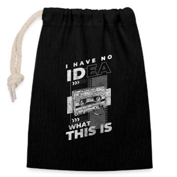 Cassette Radio 80s Hit Childhood - Closable cotton gift bag (14x20cm) - black - Front