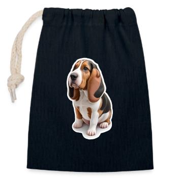 Beagle - Verschließbarer Geschenkbeutel aus Baumwolle (14x20cm) - Navy - Vorne