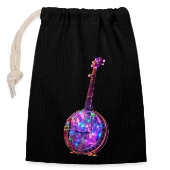 Banjo - Closable cotton gift bag (14x20cm) - black - Front