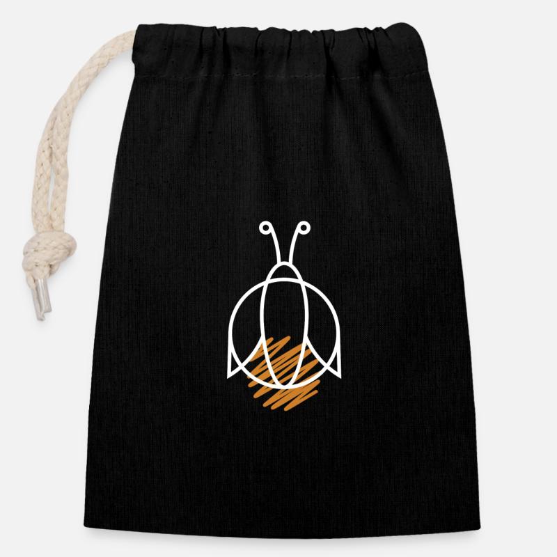Luciole - Sac cadeau en coton avec cordon (14 x 20 cm) - noir