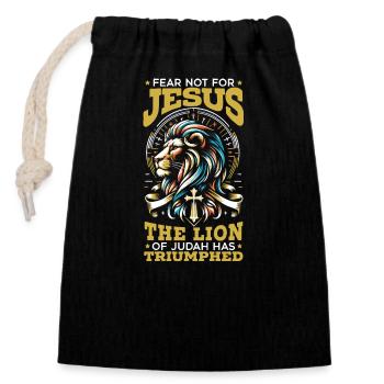 Löwenliebhaber Wildtiere Löwin Tierpfleger Jesus - Verschließbarer Geschenkbeutel aus Baumwolle (14x20cm) - Schwarz - Vorne