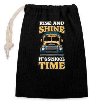 Back To School Clothing Education Teachers Students - Closable cotton gift bag (14x20cm) - black - Front