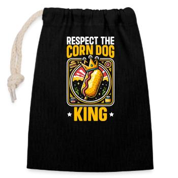 Corn Dog Lover Fast Food Foodie Sausages Corndog - Closable cotton gift bag (14x20cm) - black - Front