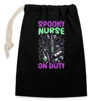 Lustiges Halloween-kostüm Krankenschwester - Verschließbarer Geschenkbeutel aus Baumwolle (14x20cm) - Schwarz - Vorne