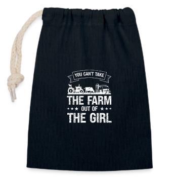 Vous ne pouvez pas enlever la ferme de la fille - Sac cadeau en coton avec cordon (14 x 20 cm) - bleu marine - Devant