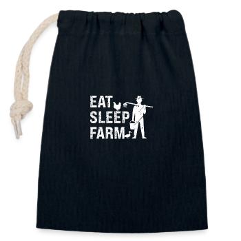 Food Sleeping Farm - Closable cotton gift bag (14x20cm) - navy - Front