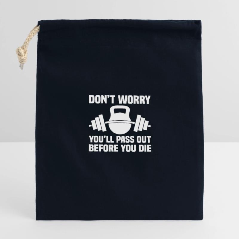 S’évanouir avant de mourir Sac cadeau en coton avec cordon (14 x 20 cm)