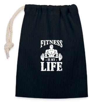 La forme physique, c’est ma vie - - Sac cadeau en coton avec cordon (14 x 20 cm) - bleu marine - Devant