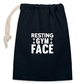 Ausruhendes Fitnessstudio-Gesicht 2 - - Verschließbarer Geschenkbeutel aus Baumwolle (14x20cm) - Navy - Vorne