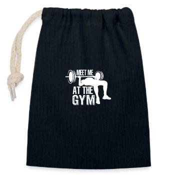 Rencontrez-moi au gymnase 6 - - Sac cadeau en coton avec cordon (14 x 20 cm) - bleu marine - Devant