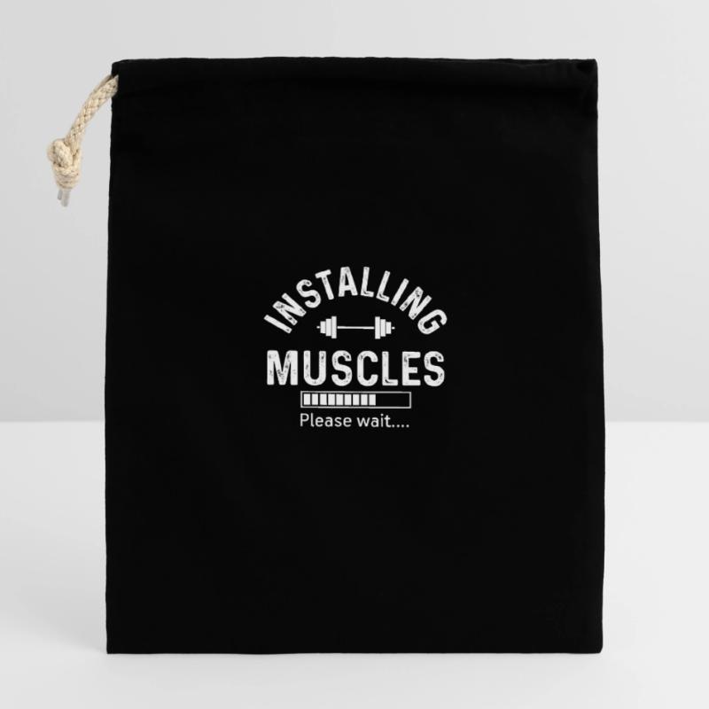 Installing Muscles Please wait 4 - Closable cotton gift bag (14x20cm)