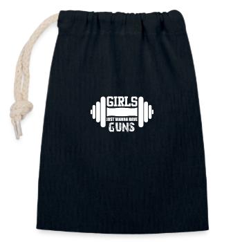 Les filles veulent juste avoir des armes à feu 2 - - Sac cadeau en coton avec cordon (14 x 20 cm) - bleu marine - Devant